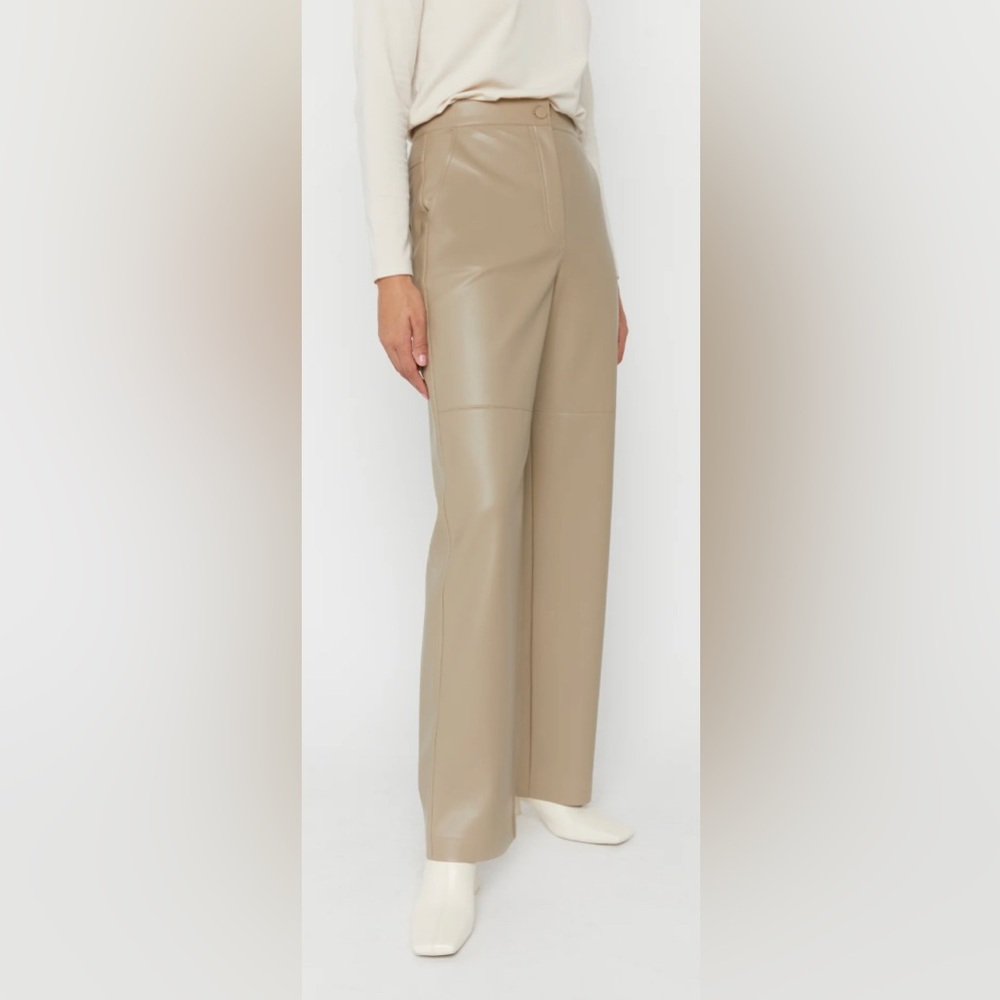 Oak & Fort Straight Leg Vegan Leather Pants Sz S